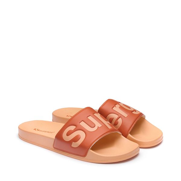 Superga 1908 Slides Polysoft Orange Slides - Women's Shoes USA | US7801201